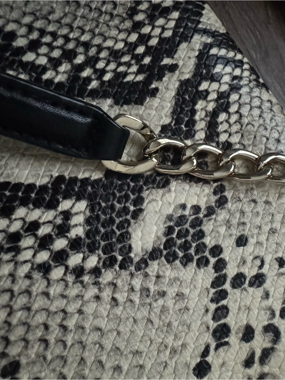 kate spade Snake-Print Crossbody Bag in Black and Cream
